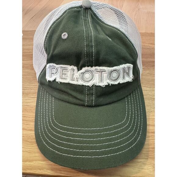 Peloton Olive Green Distressed Trucker Hat - Picture 1 of 3
